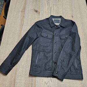 Men's Taylor Stitch Long Haul Overdye Indigo Black Denim Jacket Sz 40 Medium